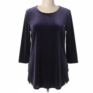 Sympli Deep Purple Velvet Tunic Top Womens 12 Luxe Minimalist Evening Chic
